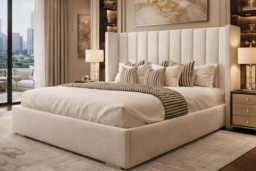 Plush Velvet Pure Wingback Upholstered Bed with Memory Foam Sprung Mattress - thumbnail 3