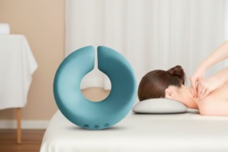 Ergonomic Face-Down Massage Pillow - Soft Sponge, Breathable, Anti-Offset Support - Blue or Grey - thumbnail 2