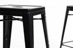 Elevate Your Space with Industrial Metal Frame High Chair Bar Stools Set of 4 - thumbnail 4