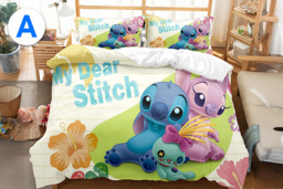Lilo & Stitch Cartoon- Bedding Set - Soft Polyester, Machine Washable, Kid-Friendly, 3 Sizes, 11 Designs - thumbnail 3