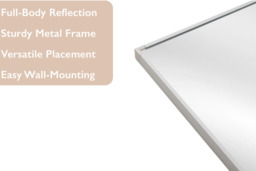 Contemporary Metal Frame Wall-Mounted Mirror for Any Room, 120cm Tall - thumbnail 4