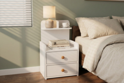 Wooden Nightstand with Storage and Raised Guards - thumbnail 6