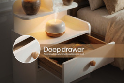 Wooden Nightstand with Storage and Raised Guards - thumbnail 4
