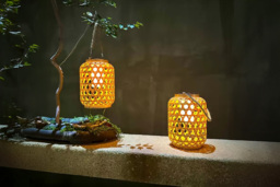 Solar LED Bamboo Garden Lights - 1, 2, or 4 Pack - thumbnail 4