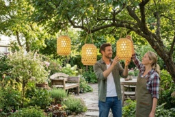 Solar LED Bamboo Garden Lights - 1, 2, or 4 Pack - thumbnail 2