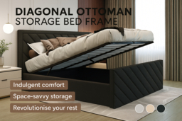 PRICE DROP! Diagonal Liner Ottoman Storage Bed with Lift-Up Mechanism - thumbnail 6