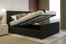 PRICE DROP! Diagonal Liner Ottoman Storage Bed with Lift-Up Mechanism - thumbnail 7