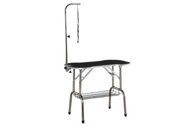 Foldable Small Pet Grooming Table - Adjustable Arm, Easy Clean, Non-Slip Top for Dogs, Cats, Rabbits & Small Animals - image 1