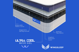 Ultra Cool Blue Gel Memory Foam Hybrid Mattress - 7 UK Sizes - thumbnail 3