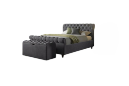 Plush Chesterfield Sleigh Bed & Memory Sprung Mattress With Optional Ottoman Storage - thumbnail 7