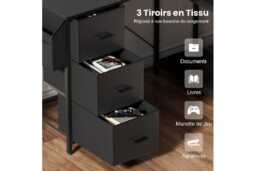 EcoFurnix Contemporary L-Shaped Corner Desk with Storage - Metal & Wood, Space-Saving, 120x78cm - thumbnail 3