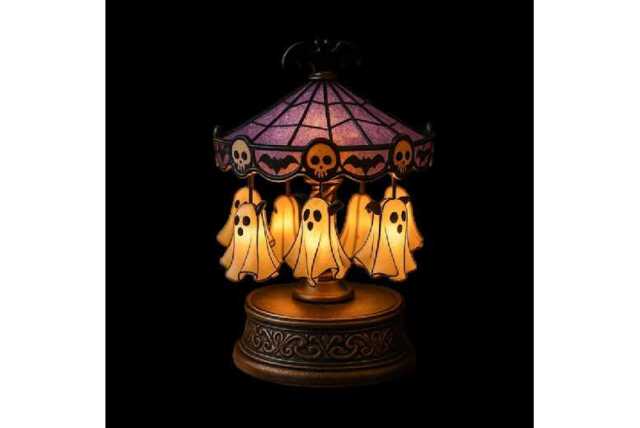 Halloween LED Table Night Light - Ghost Carousel, Energy Efficient, Compact Resin Design - image 1