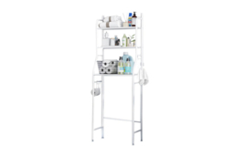 3-Tier Over-Toilet Bathroom Storage Rack with Metal Shelves - White - thumbnail 5