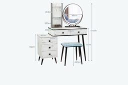 Vanity Table Set with LED Mirror and Charging Station - thumbnail 8
