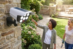 Solar LED Motion Sensor Security Light with Dummy Camera - Weatherproof Outdoor Wall Light - thumbnail 2