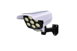 Solar LED Motion Sensor Security Light with Dummy Camera - Weatherproof Outdoor Wall Light