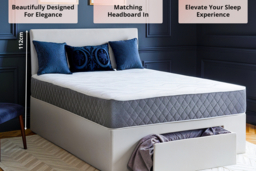Light Grey Plush Divan Bed with Mattress & Storage - thumbnail 8