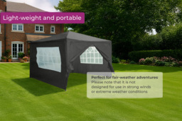 Neo Waterproof 3x3m Gazebo with Windows, Door & Carry Bag - thumbnail 4