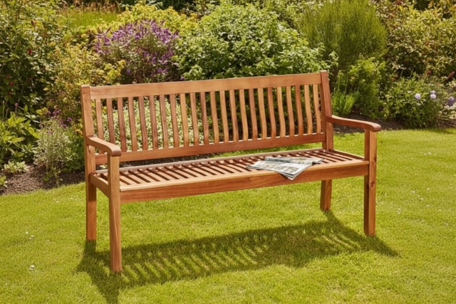 Acacia Wood 3-Seater Garden Bench - Weather-Resistant Outdoor Seating - image 1
