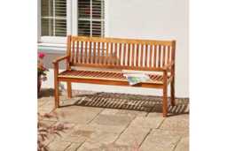 Acacia Wood 3-Seater Garden Bench - Weather-Resistant Outdoor Seating - thumbnail 2