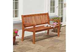 Acacia Wood 3-Seater Garden Bench - Weather-Resistant Outdoor Seating - thumbnail 3