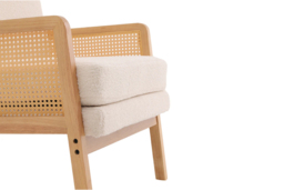 Teddy Fleece-Upholstered Accent Chair with PE Rattan Side Panels - thumbnail 3