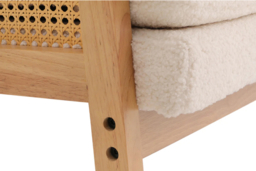 Teddy Fleece-Upholstered Accent Chair with PE Rattan Side Panels - thumbnail 8