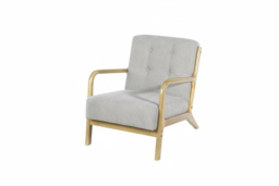 PRICE DROP! Linen-Upholstered Tufted Wooden Armchair - thumbnail 8