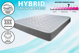 Memory Foam Hybrid Sprung Mattress, 4ft6 Double, Grey