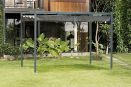 Metal Pergola with UV-Resistant and Retractable Canopy Roof - 2 Size & Colour Options - thumbnail 5