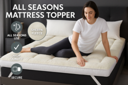 10cm All Seasons Reversible Mattress Topper - Sherpa & Microfibre, 5 Sizes - thumbnail 6