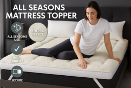 10cm All Seasons Reversible Mattress Topper - Sherpa & Microfibre, 5 Sizes - thumbnail 2
