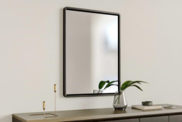 Rectangular Punch‑Free Bathroom Mirror - Black - thumbnail 6