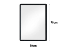 Rectangular Punch‑Free Bathroom Mirror - Black - thumbnail 4