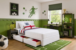 Kids World Cup 2026- Plush Divan Single Bed Set with Memory Sprung Mattress - thumbnail 5
