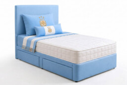 Kids World Cup 2026- Plush Divan Single Bed Set with Memory Sprung Mattress - thumbnail 4