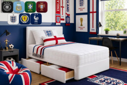 Kids World Cup 2026- Plush Divan Single Bed Set with Memory Sprung Mattress - thumbnail 2