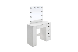 PRICE DROP! Hollywood Vanity Dressing Table with LED Mirror & Drawers - White - thumbnail 7