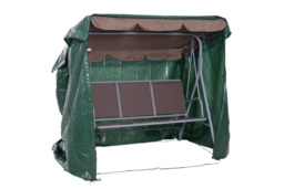 Heavy-Duty PE Swing Chair Cover - Weather-Resistant, UV Protected, 3-Seater (215x155x150cm), Dark Green - thumbnail 8