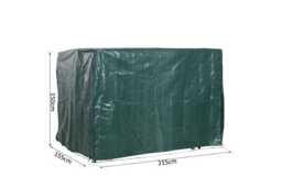 Heavy-Duty PE Swing Chair Cover - Weather-Resistant, UV Protected, 3-Seater (215x155x150cm), Dark Green - thumbnail 3
