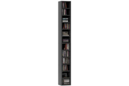 Tall Narrow Wooden CD/DVD Storage Tower - Slim Space-Saving Media Shelf, 204 Disc Capacity - thumbnail 5