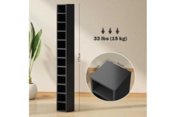 Tall Narrow Wooden CD/DVD Storage Tower - Slim Space-Saving Media Shelf, 204 Disc Capacity - thumbnail 7
