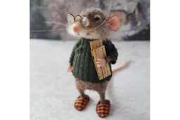 DIY Needle-Felted Christmas Mouse Ornament Kit - Handmade Festive Bauble Decoration, Lightweight, 5 Designs