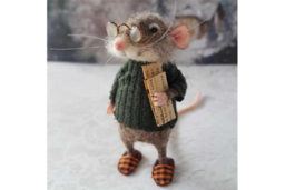 DIY Needle-Felted Christmas Mouse Ornament Kit - Handmade Festive Bauble Decoration, Lightweight, 5 Designs - thumbnail 5