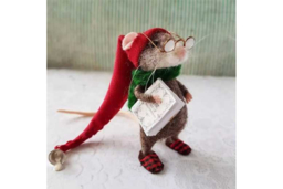 DIY Needle-Felted Christmas Mouse Ornament Kit - Handmade Festive Bauble Decoration, Lightweight, 5 Designs - thumbnail 8