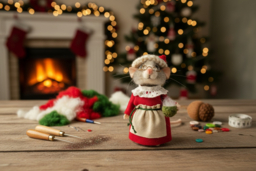 DIY Needle-Felted Christmas Mouse Ornament Kit - Handmade Festive Bauble Decoration, Lightweight, 5 Designs - thumbnail 6
