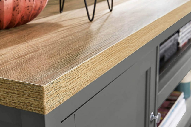 "180cm Avon Contemporary TV Stand - Storage, Sonoma Oak Top, 2 Colours, Fits Up to 70"" TVs" - image 1