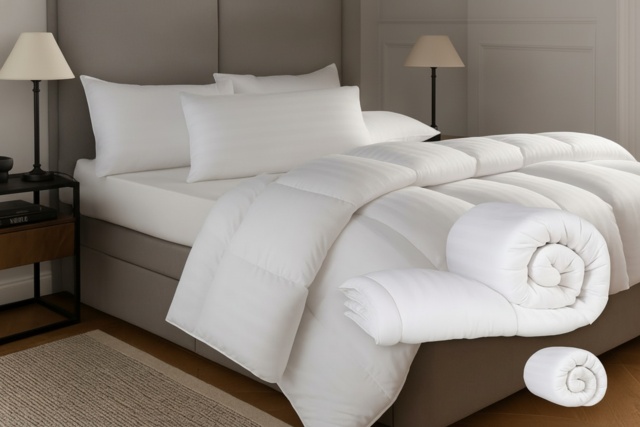 NightComfort Hotel Quality Hypoallergenic Winter Duvet - Stripe, Satin Feel, Machine Washable, 10.5-16.5 Tog, All Sizes - image 1