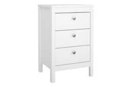 3 Drawer Black Oak Bedside Table - Contemporary Bedroom Storage Nightstand, Compact Modern Furniture - thumbnail 2
