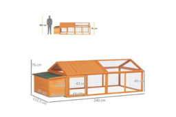 Chicken Coop & Small Animal Hutch for 4-8 Hens, Rabbits or Ducks - Easy-Clean, Secure & Expandable - thumbnail 7